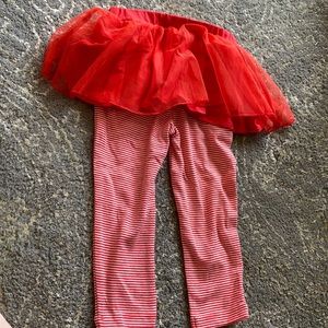 Red legging and skirt